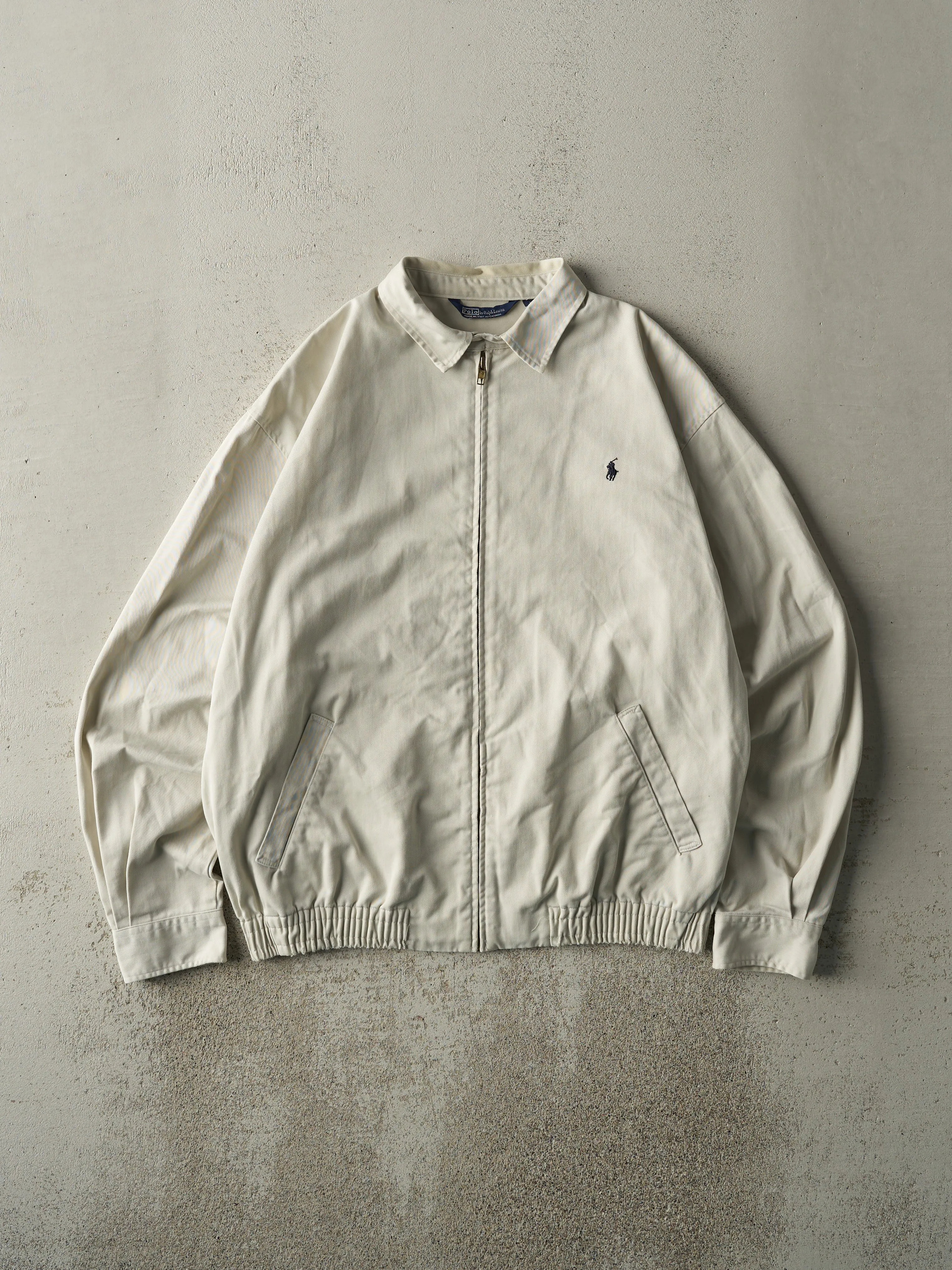 Vintage 90s Beige Polo Harrington Jacket (M/L) sold by Rebalance Vintage