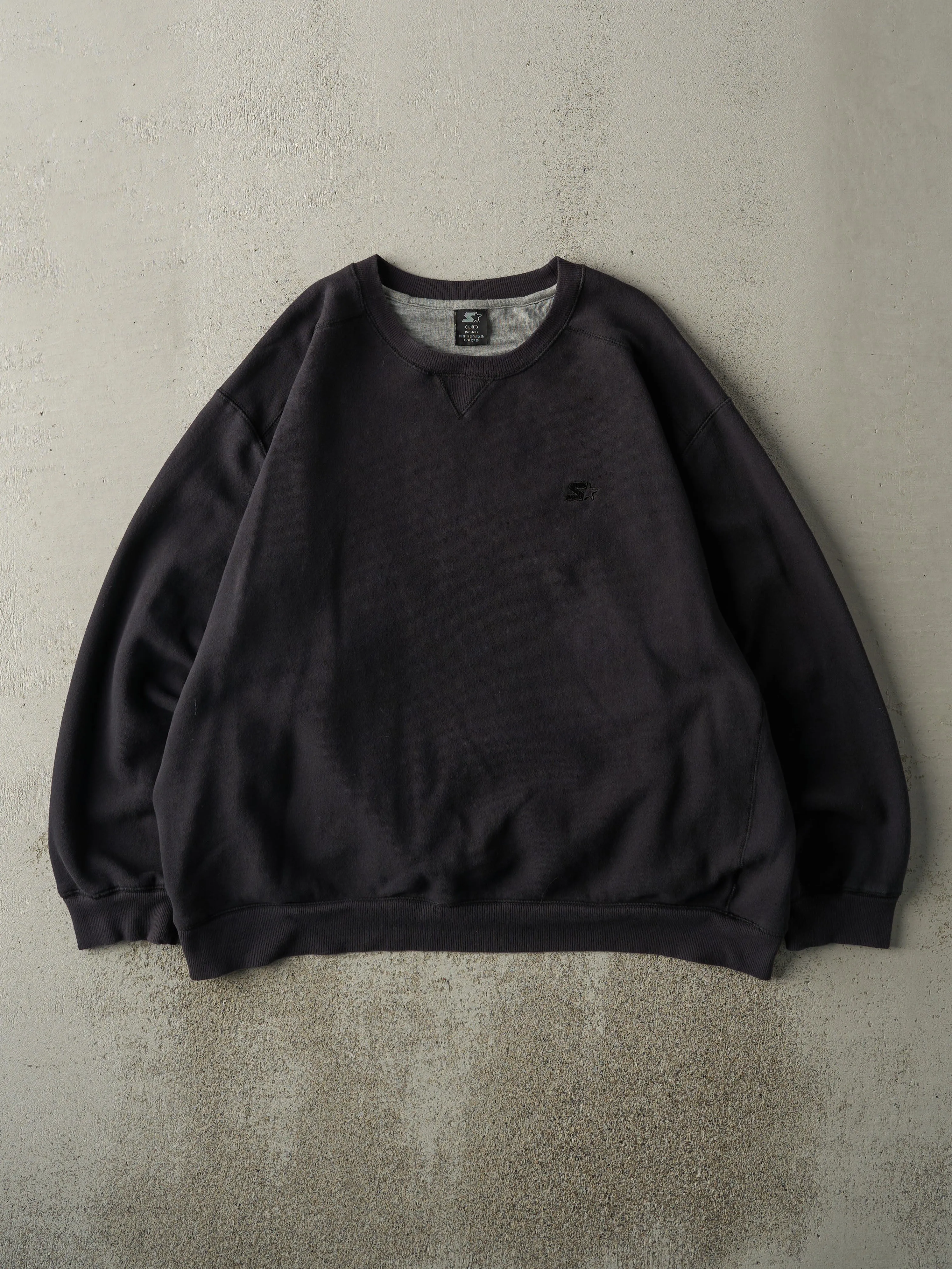 Vintage Y2K Faded Black Embroidered Starter Boxy Crewneck (XXL) sold by Rebalance Vintage