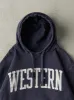 Vintage Y2K Navy Blue Western Hoodie (M) sold by Rebalance Vintage