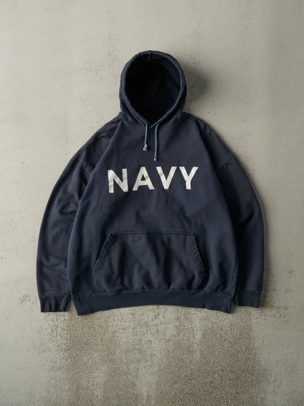 Vintage Y2K Navy Blue Navy Hoodie (L) sold by Rebalance Vintage