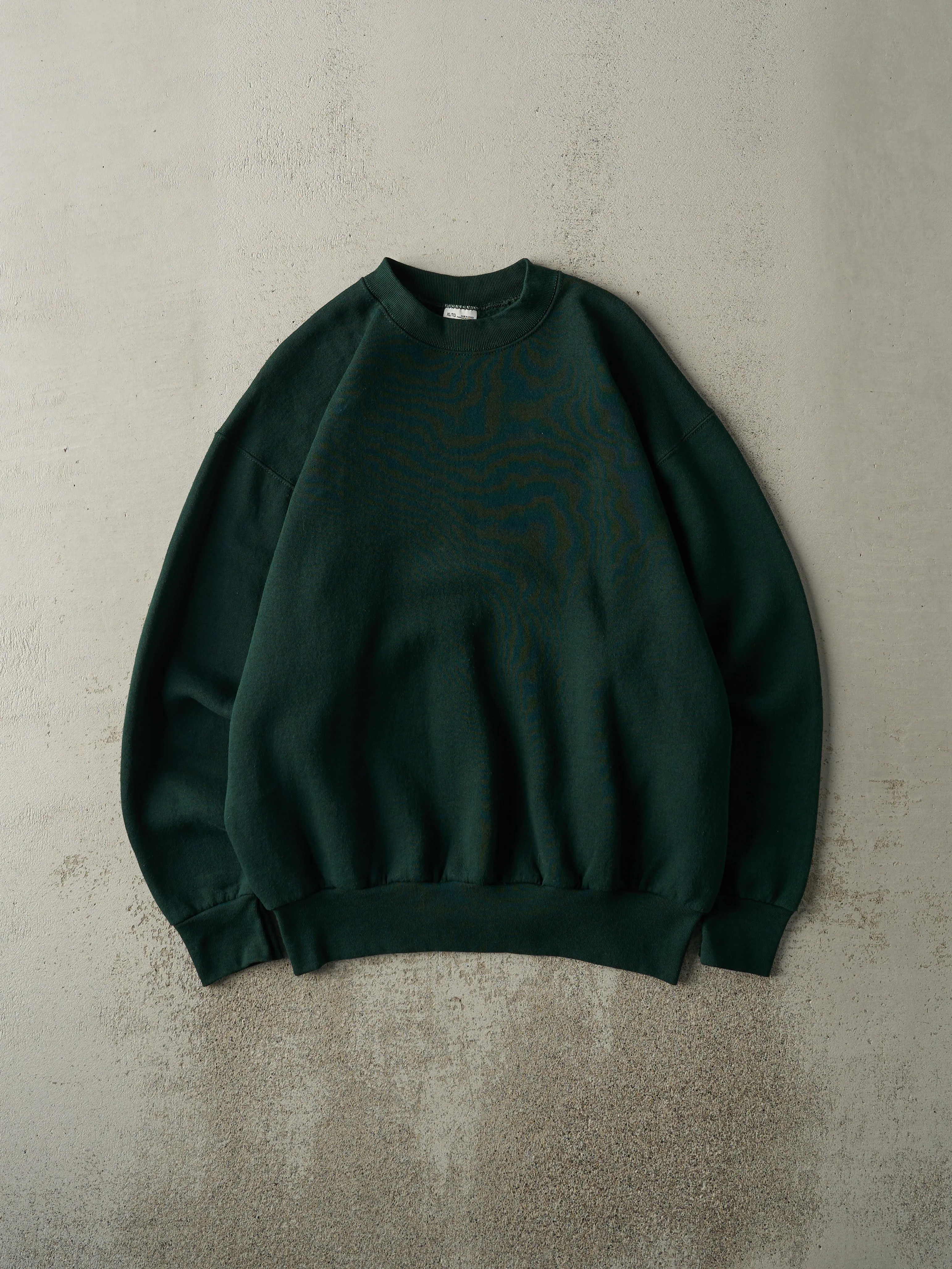 Vintage 90s Green Blank Crewneck (L) sold by Rebalance Vintage