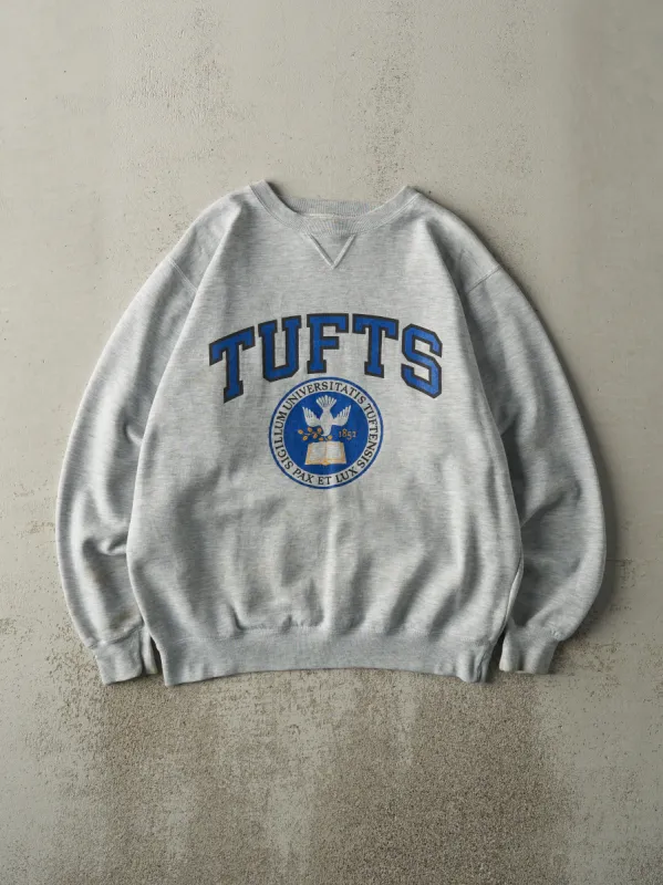 Vintage 90s Heather Grey Tufts University Crewneck (L) made by Rebalance Vintage