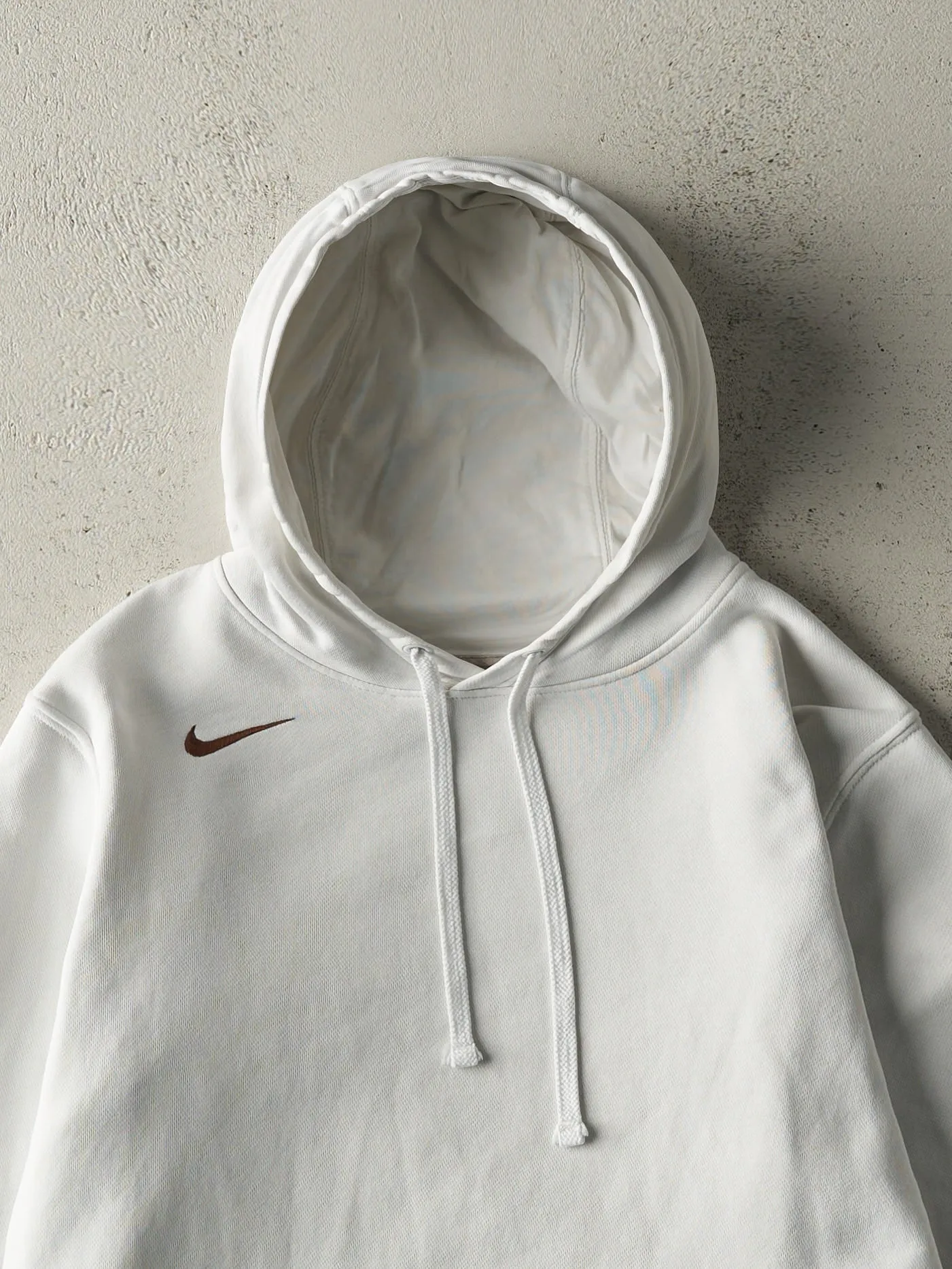Vintage Y2K White Nike Swoosh Embroidered Hoodie (S/M) sold by Rebalance Vintage product image thumbnail 2