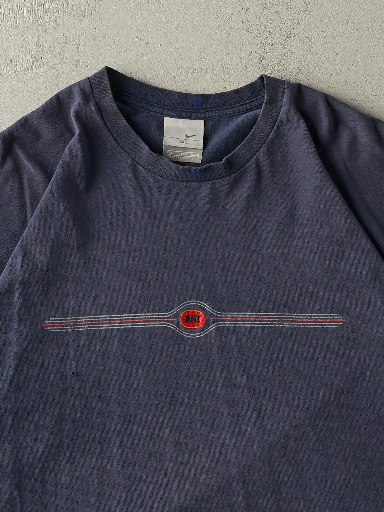 Vintage Y2K Navy Blue Embroidered Nike Tee (XL) sold by Rebalance Vintage product image thumbnail 2