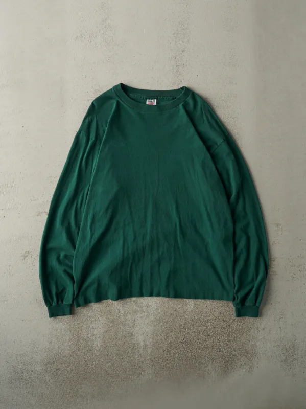 Vintage 90s Green Blank Long Sleeve (L) sold by Rebalance Vintage