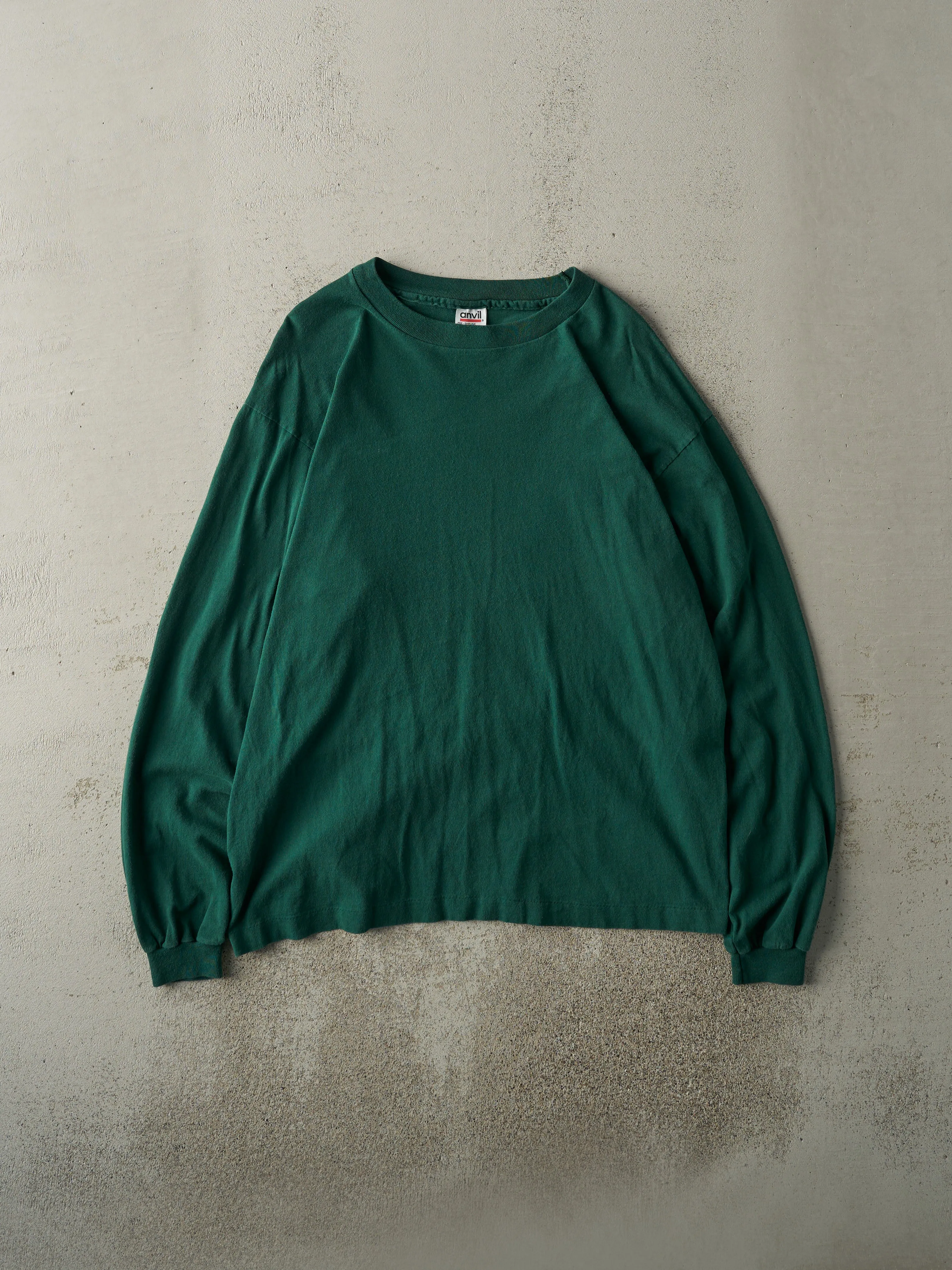 Vintage 90s Green Blank Long Sleeve (L) sold by Rebalance Vintage