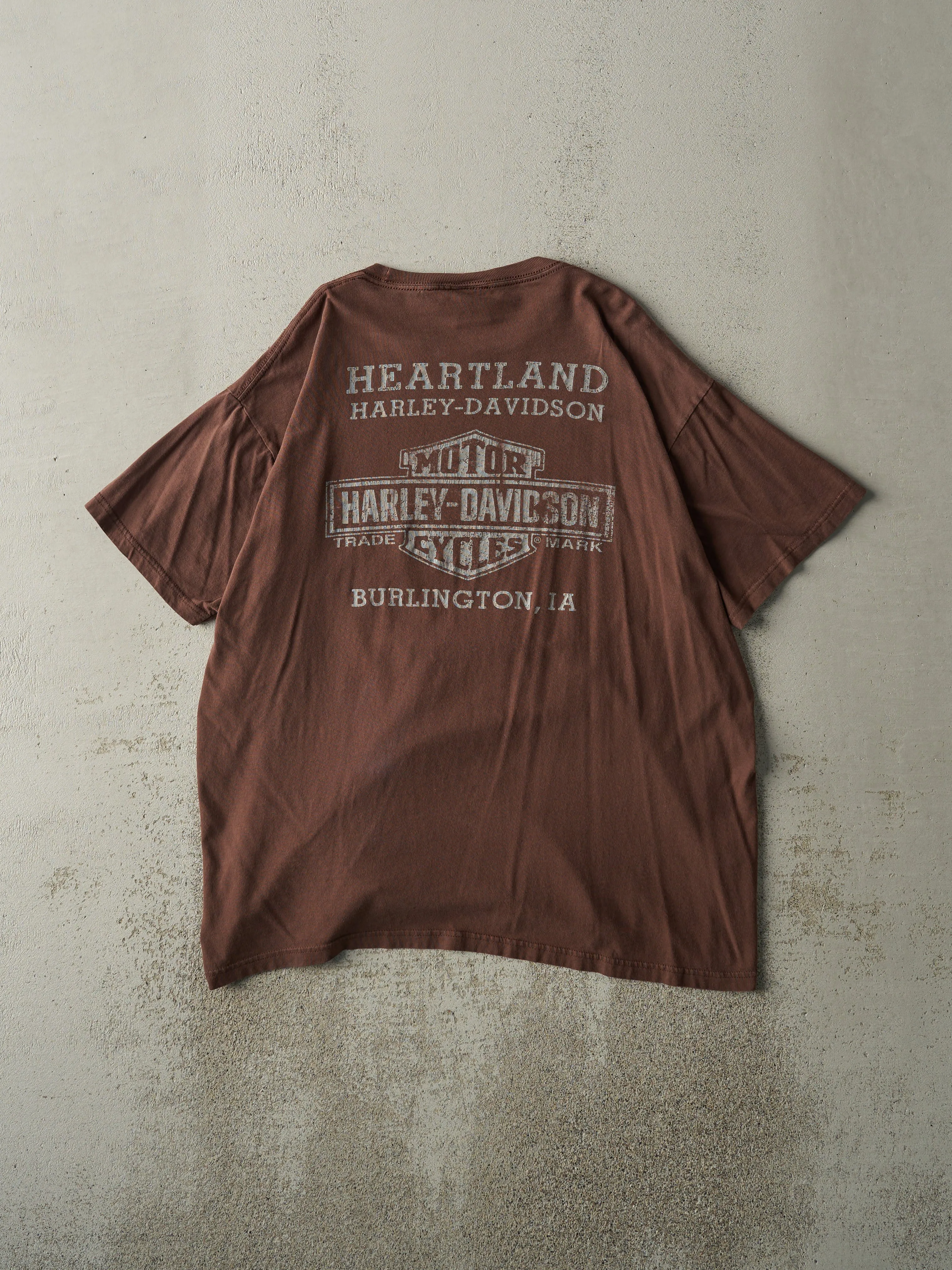 14' Brown Burlington IA Harley Davidson Tee (L) sold by Rebalance Vintage product image thumbnail 2