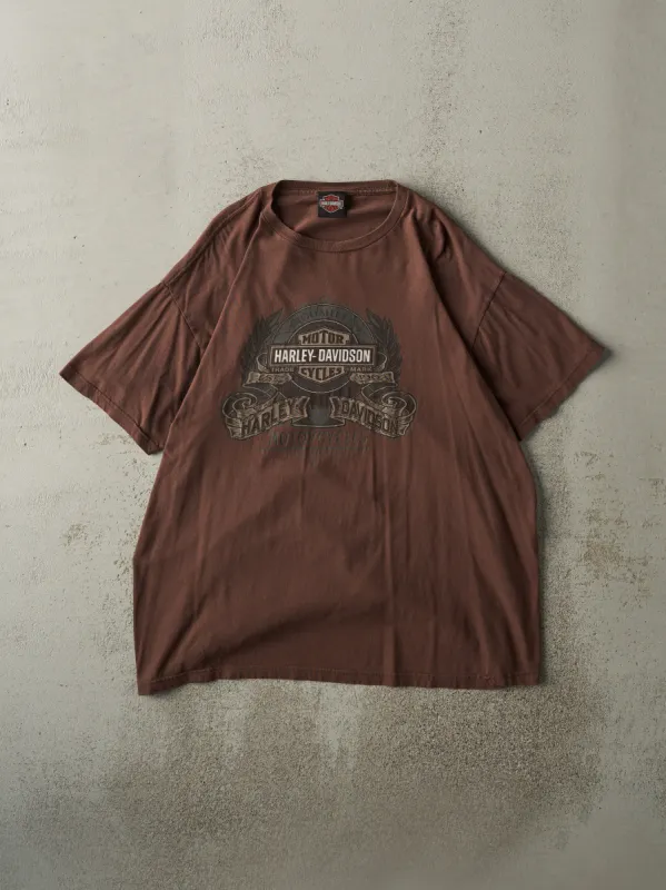 14' Brown Burlington IA Harley Davidson Tee (L) sold by Rebalance Vintage