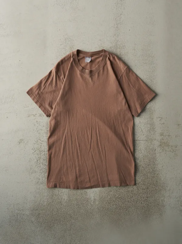 Vintage 90s Brown Blank Single Stitch Tee (S/M) sold by Rebalance Vintage