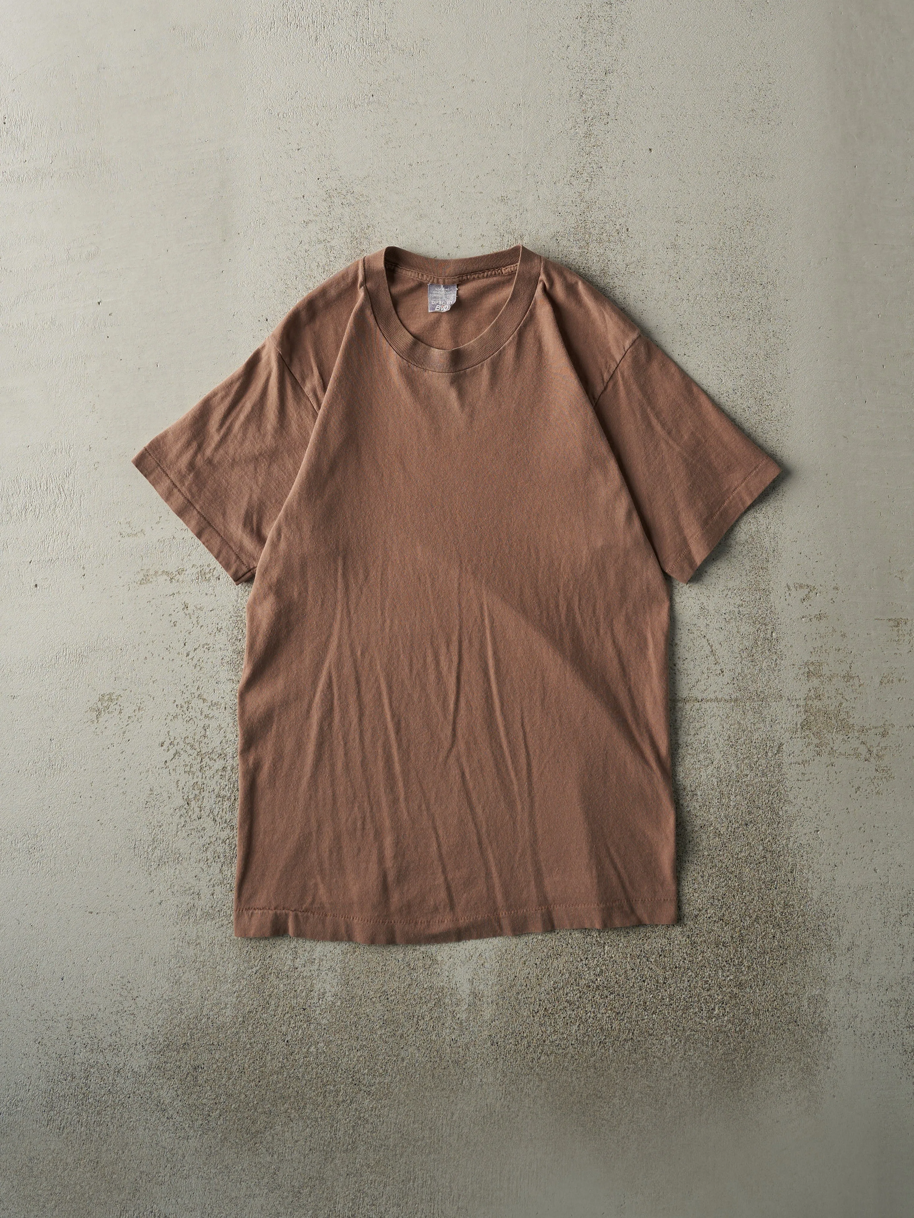 Vintage 90s Brown Blank Single Stitch Tee (S/M) sold by Rebalance Vintage