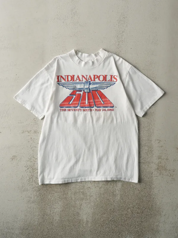 Vintage 92' White Indianapolis 500 Single Stitch Tee (M) sold by Rebalance Vintage