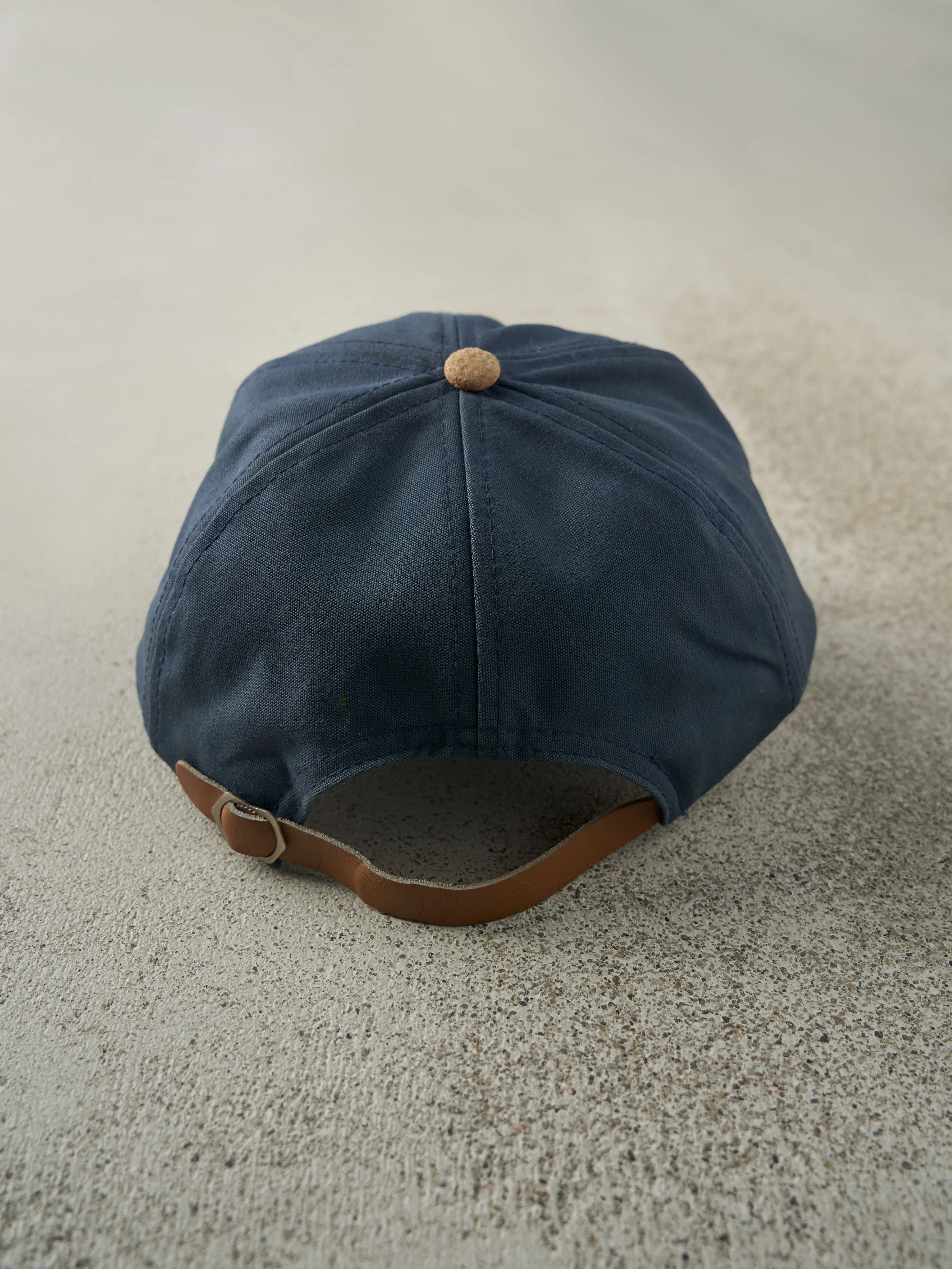 Vintage 90s Blue & Tan Molson Indy Two Tone Leather Strap Back Hat sold by Rebalance Vintage product image thumbnail 3