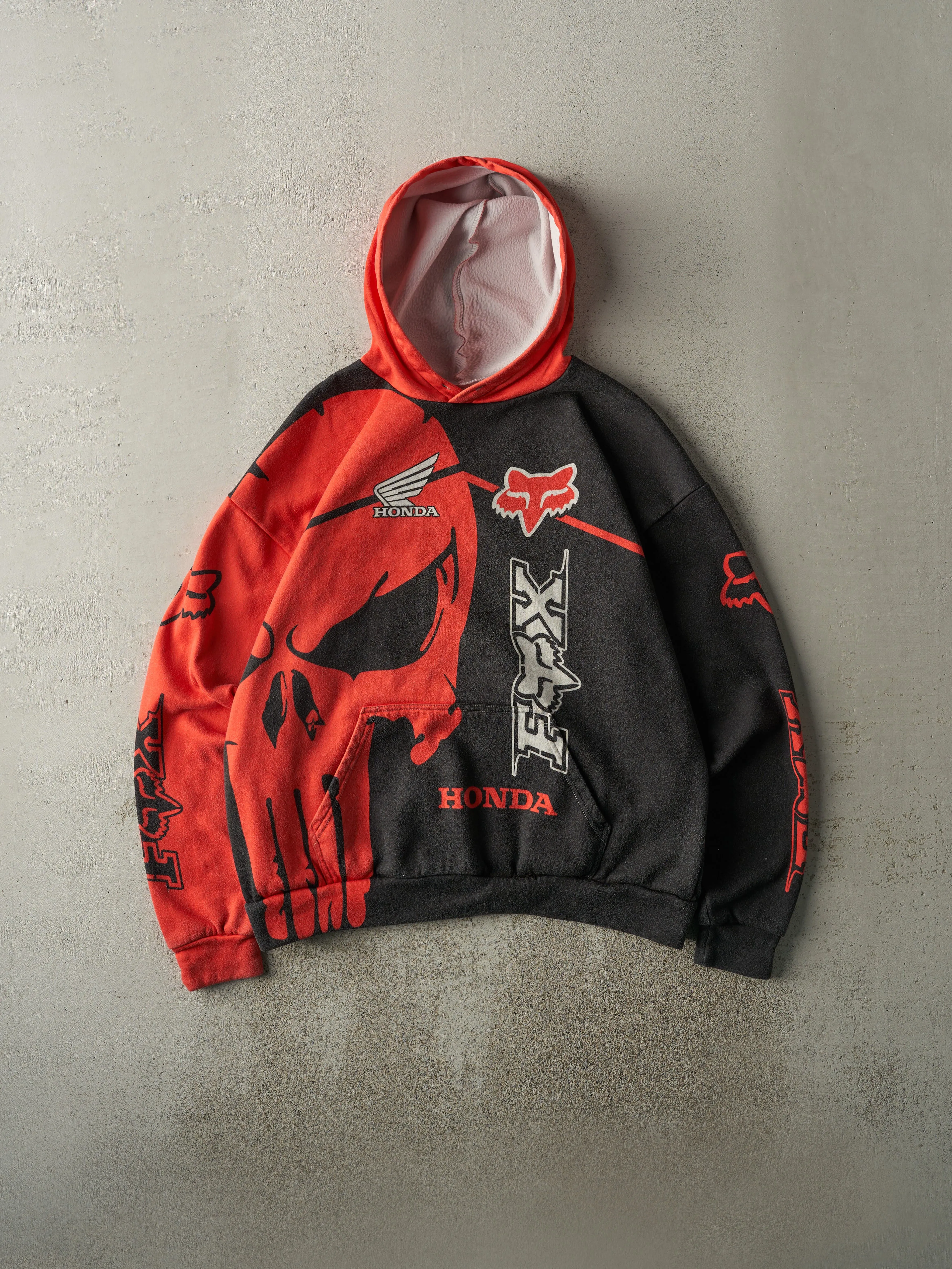 Vintage Y2K Red & Black Honda x Fox Racing Hoodie (L/XL) sold by Rebalance Vintage