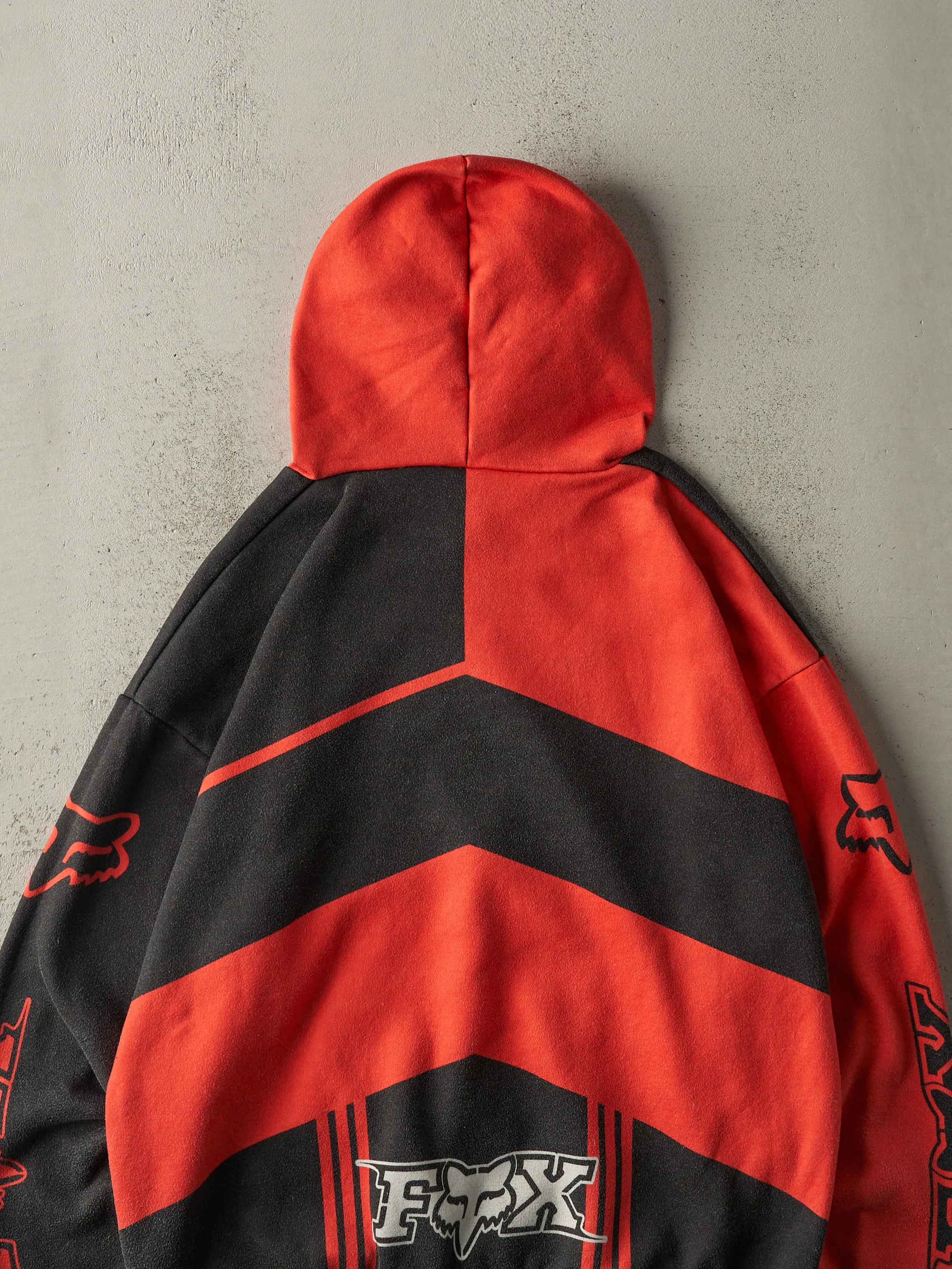 Vintage Y2K Red & Black Honda x Fox Racing Hoodie (L/XL) sold by Rebalance Vintage product image thumbnail 4