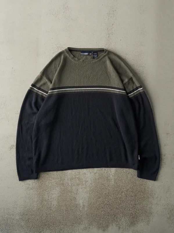 Vintage Y2K Green & Navy Thermal Long Sleeve (L) sold by Rebalance Vintage