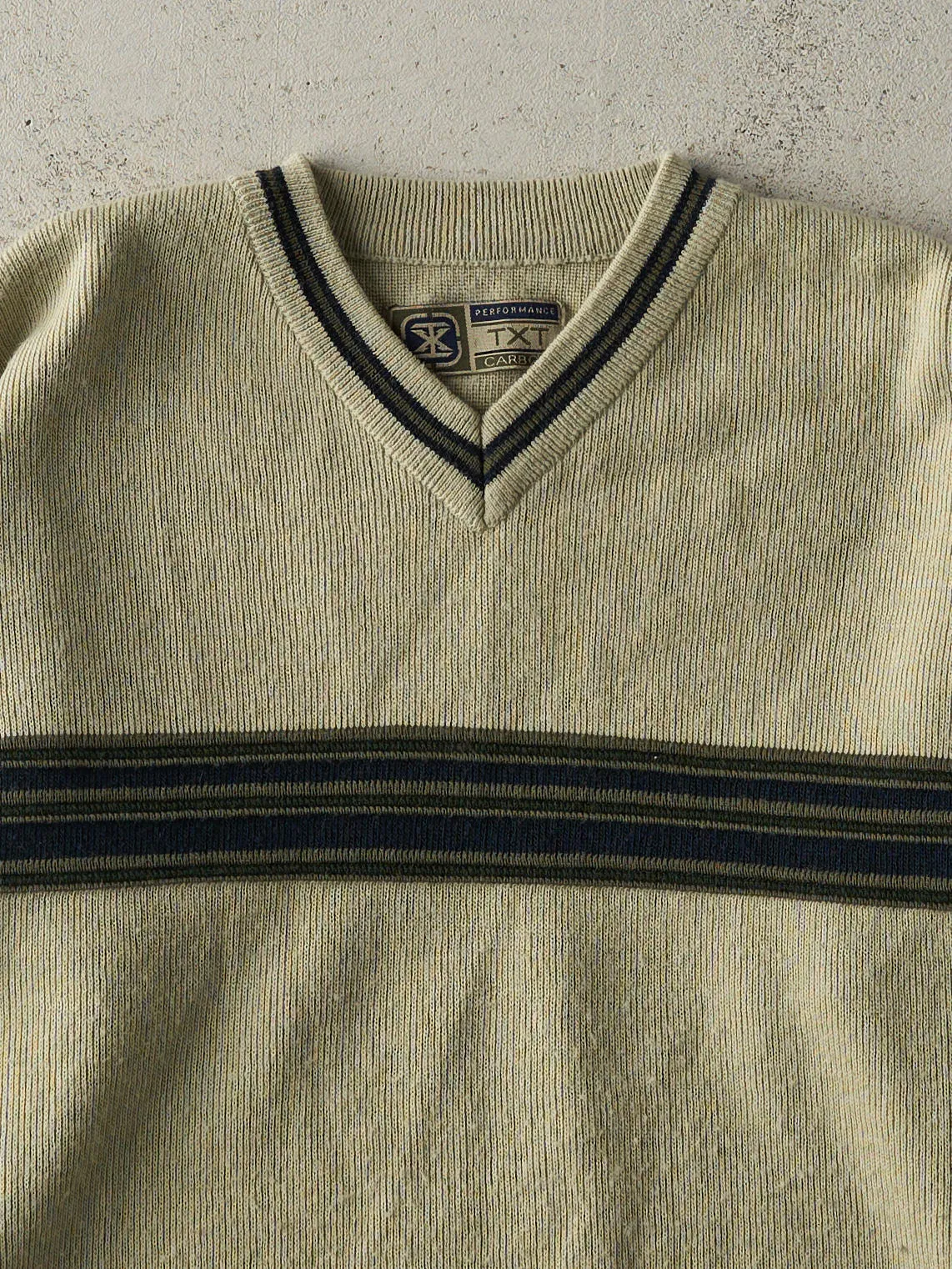 Vintage Y2K Green Striped Thermal Long Sleeve (S/M) sold by Rebalance Vintage product image thumbnail 3