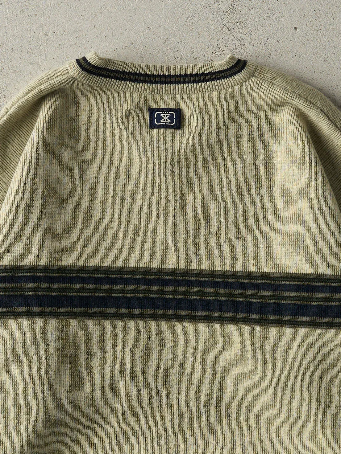 Vintage Y2K Green Striped Thermal Long Sleeve (S/M) sold by Rebalance Vintage product image thumbnail 5