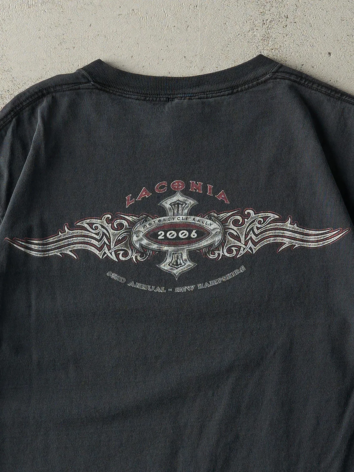 Vintage 06' Black Laconia Motorcycle Rally Tee (S/M) sold by Rebalance Vintage product image thumbnail 4