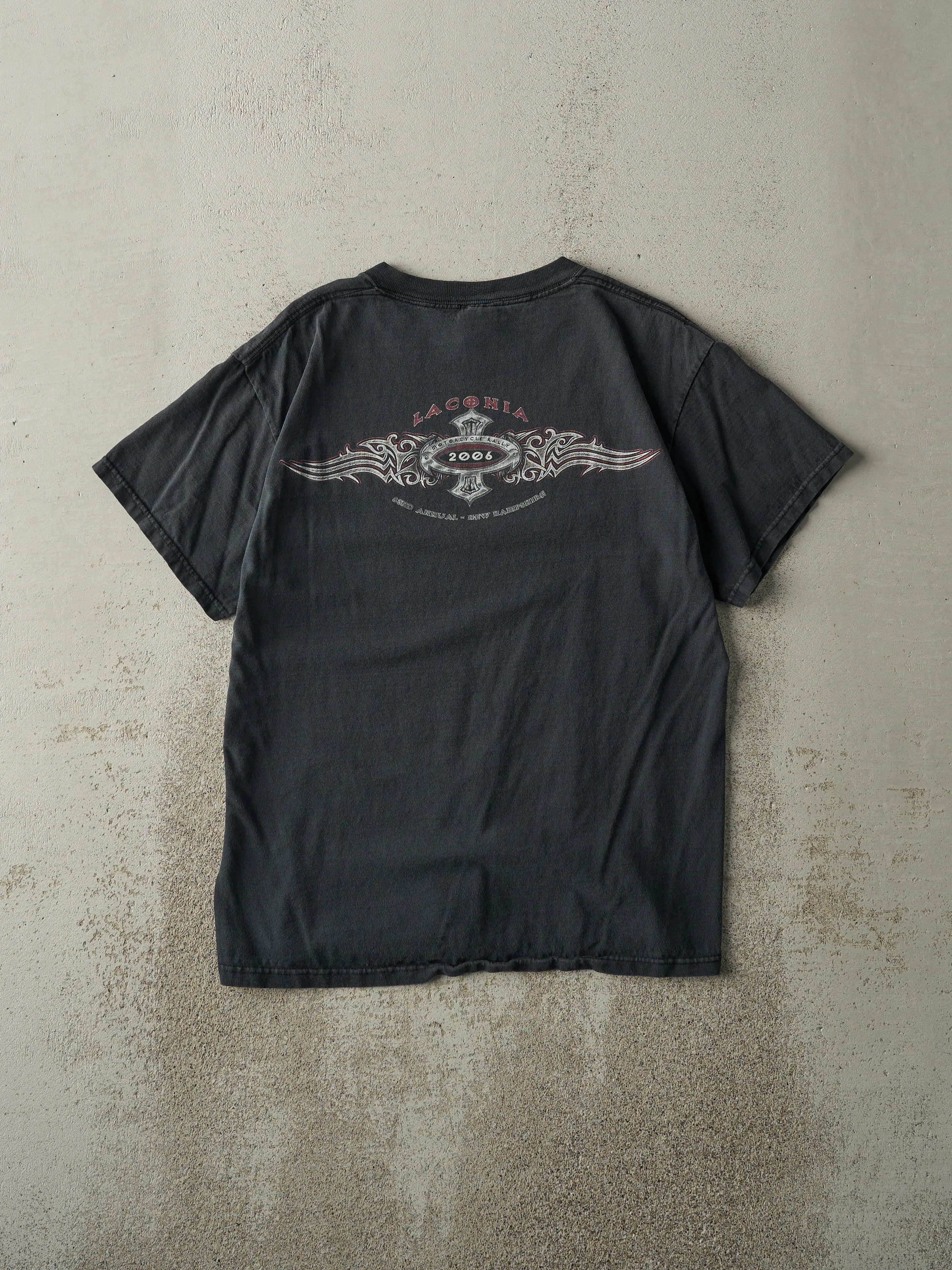 Vintage 06' Black Laconia Motorcycle Rally Tee (S/M) sold by Rebalance Vintage product image thumbnail 2