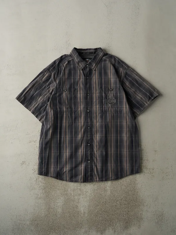 Vintage Y2K Grey Harley Davidson Short Sleeve Button Up (XXL) sold by Rebalance Vintage