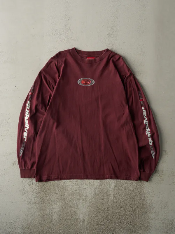 Vintage Y2K Burgundy Quiksilver Long Sleeve (L) sold by Rebalance Vintage