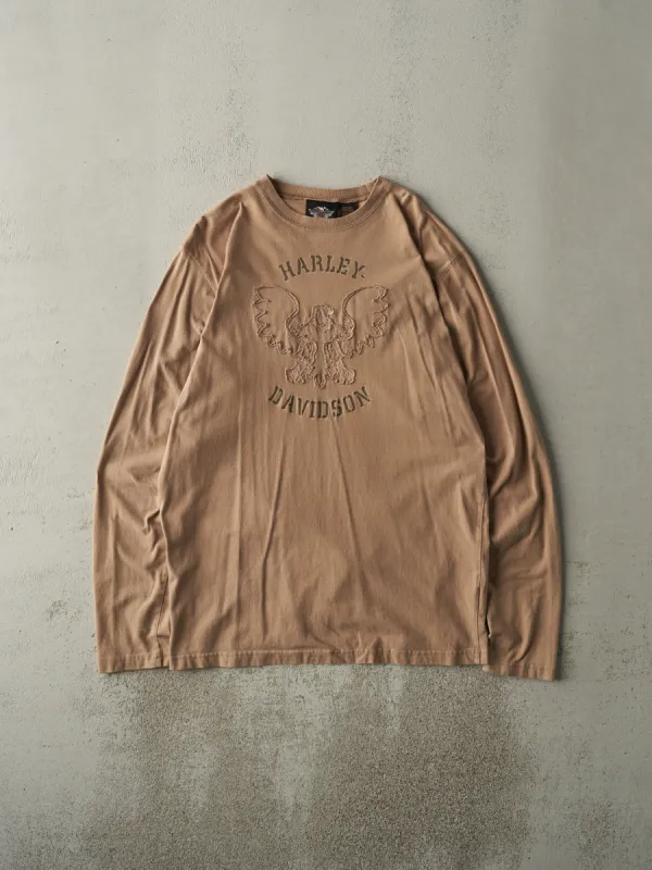 Vintage Y2K Beige Embroidered Harley Davidson Long Sleeve (XL/XXL) sold by Rebalance Vintage