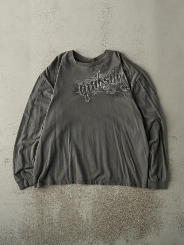 Vintage Y2K Charcoal Grey Quiksilver Long Sleeve (L) sold by Rebalance Vintage