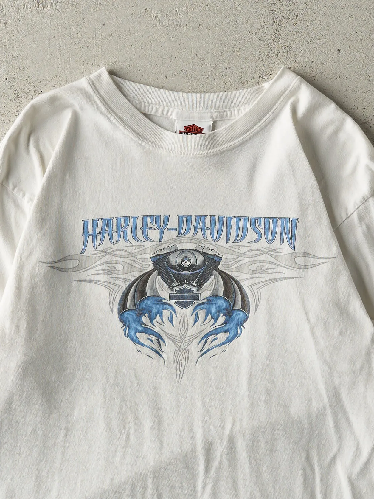 Vintage 04' White Grand Bend Ontario Harley Davidson Long Sleeve (S) sold by Rebalance Vintage product image thumbnail 3
