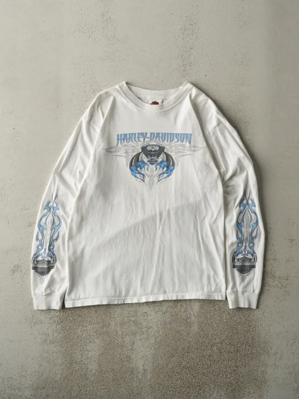 Vintage 04' White Grand Bend Ontario Harley Davidson Long Sleeve (S) sold by Rebalance Vintage