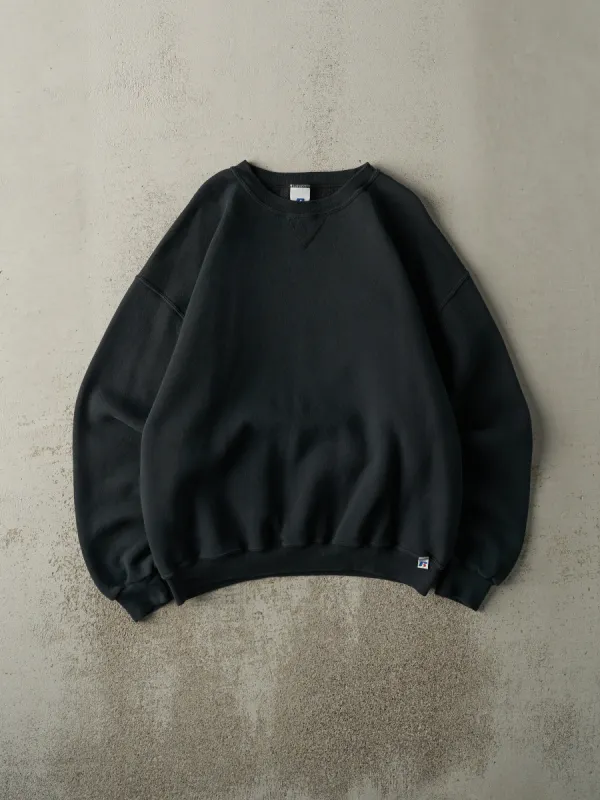 Vintage Y2K Black Russell Athletic Blank Crewneck (L) sold by Rebalance Vintage