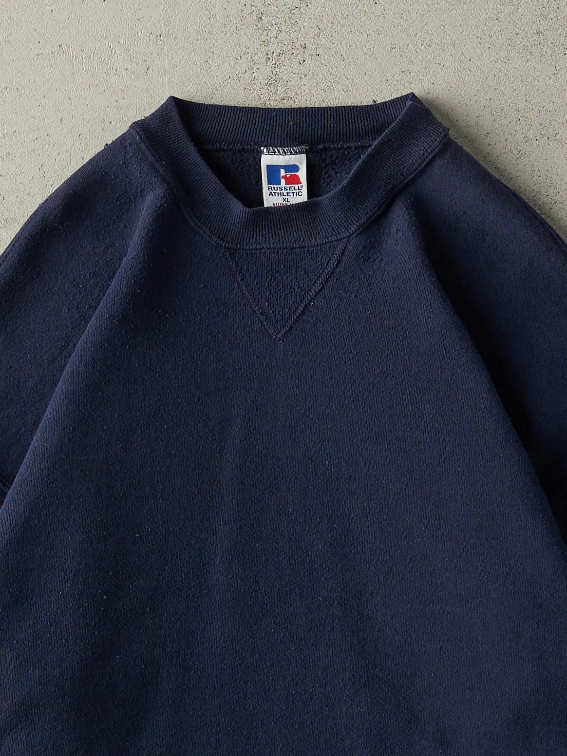Vintage 90s Navy Blue Blank Russell Athletic Crewneck (L) sold by Rebalance Vintage product image thumbnail 2