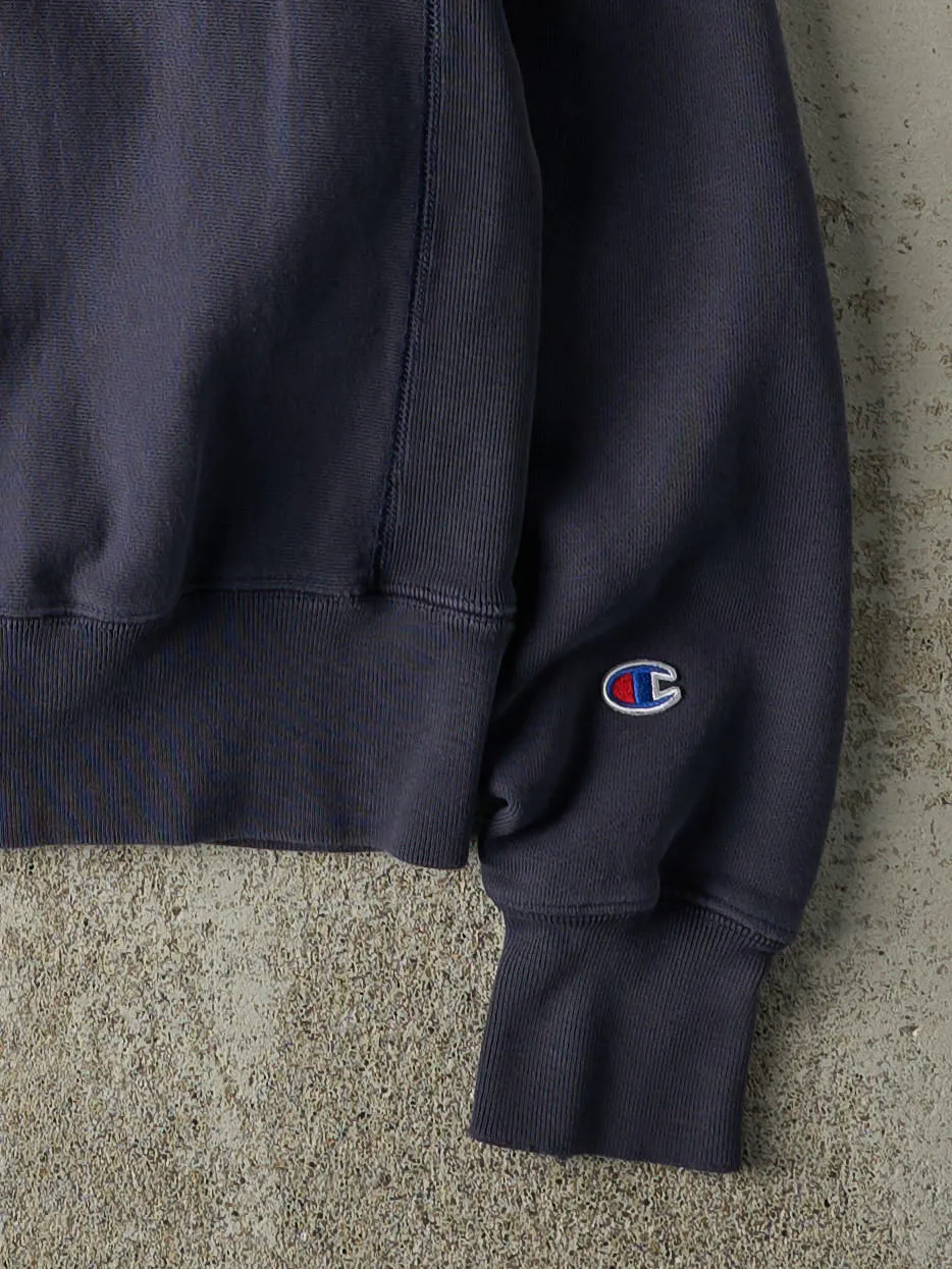 Vintage Y2K Navy Blue Champion Reverse Weave Crewneck (S/M) sold by Rebalance Vintage product image thumbnail 3