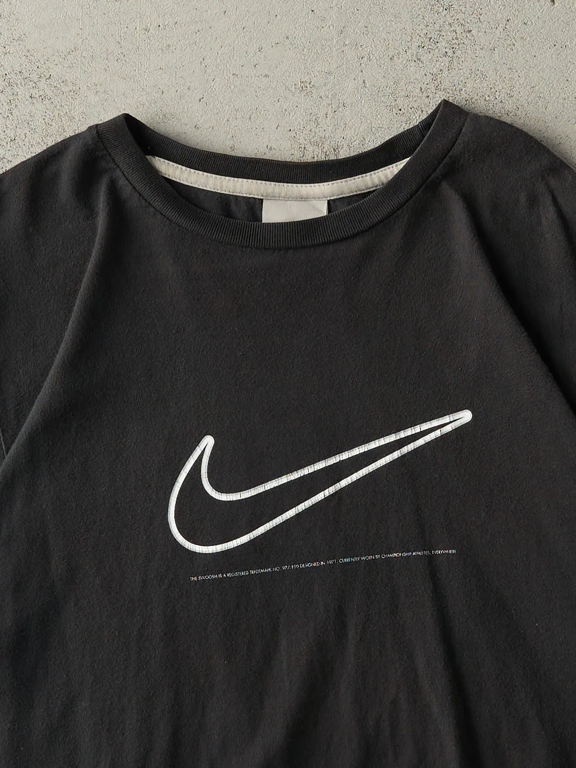 Vintage Y2K Black Nike Swoosh Tee (L) sold by Rebalance Vintage product image thumbnail 2