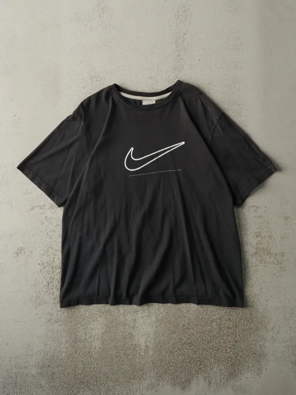 Vintage Y2K Black Nike Swoosh Tee (L) sold by Rebalance Vintage