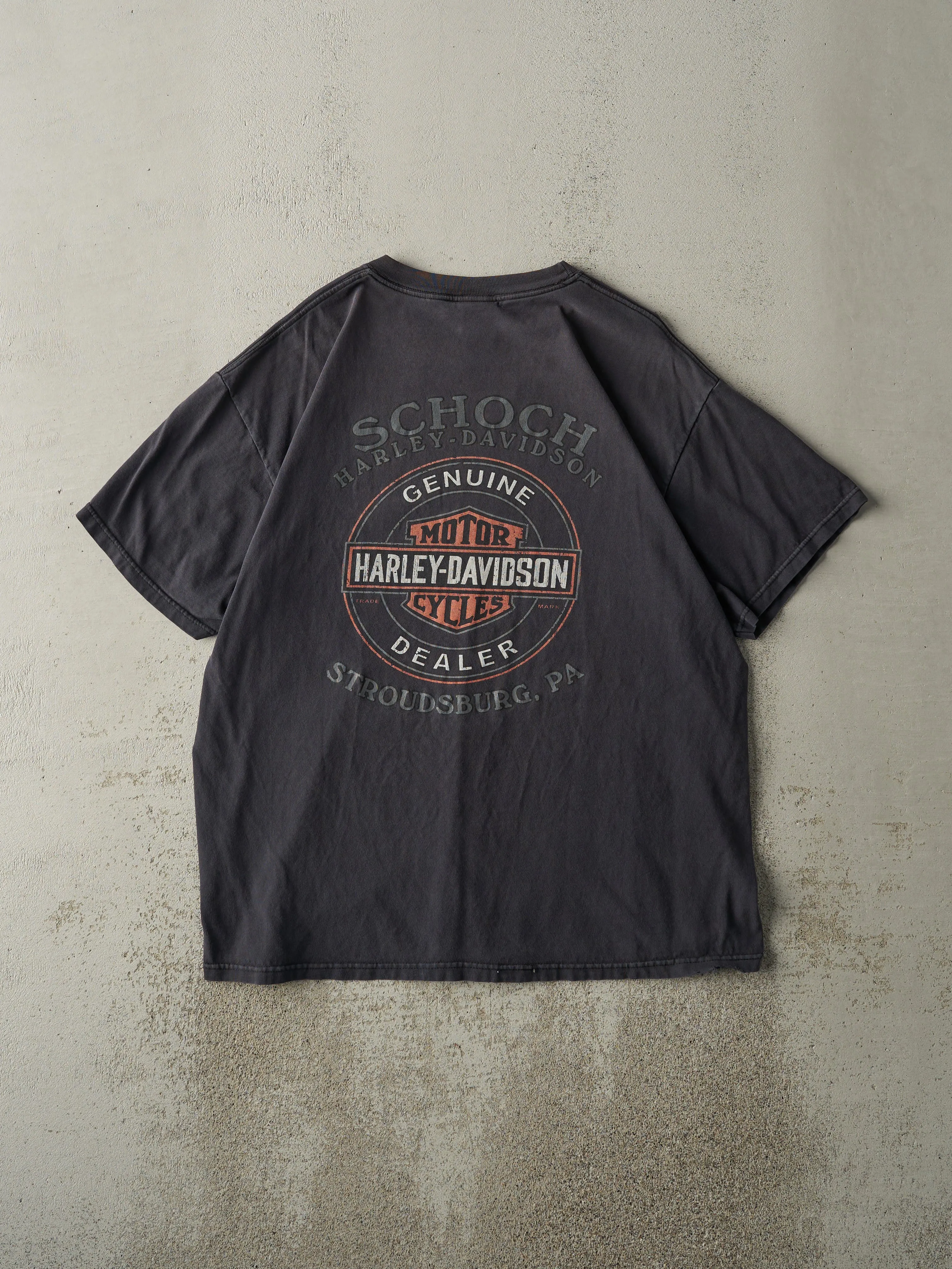Vintage 08' Faded Black Stroudsburg PA Harley Davidson Tee (L) sold by Rebalance Vintage product image thumbnail 2