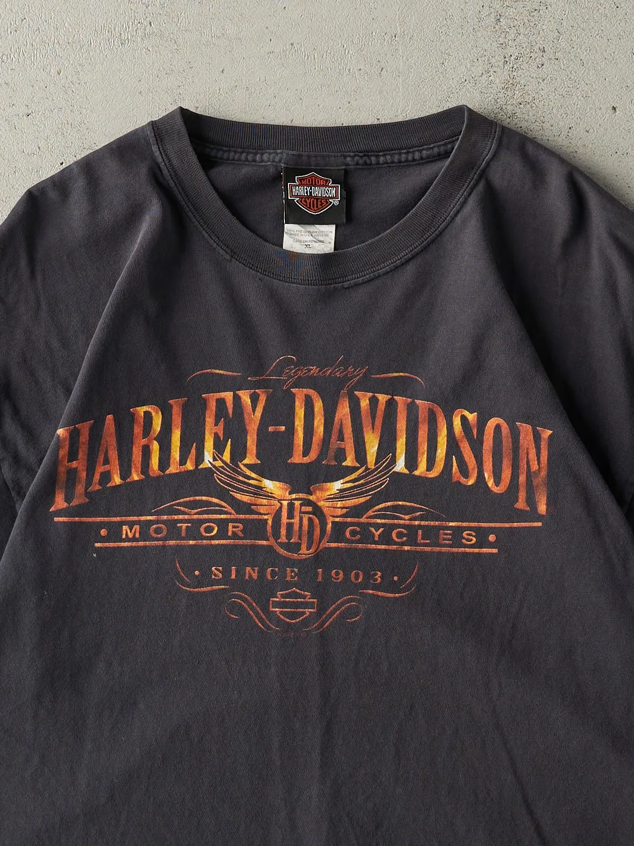 Vintage 08' Faded Black Stroudsburg PA Harley Davidson Tee (L) sold by Rebalance Vintage product image thumbnail 3