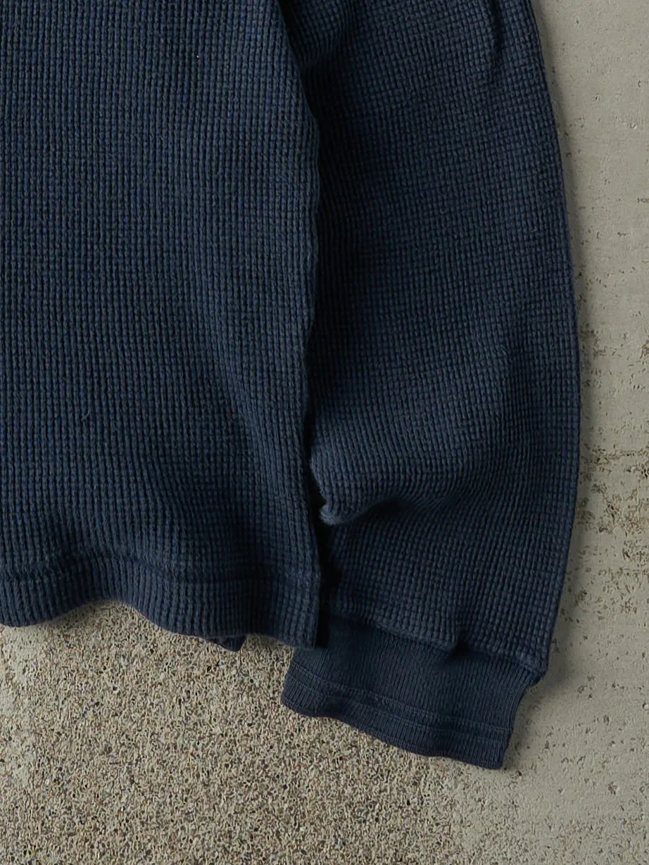 Vintage Y2K Navy Blue Gap Quarter Button Thermal Long Sleeve (M) sold by Rebalance Vintage product image thumbnail 3