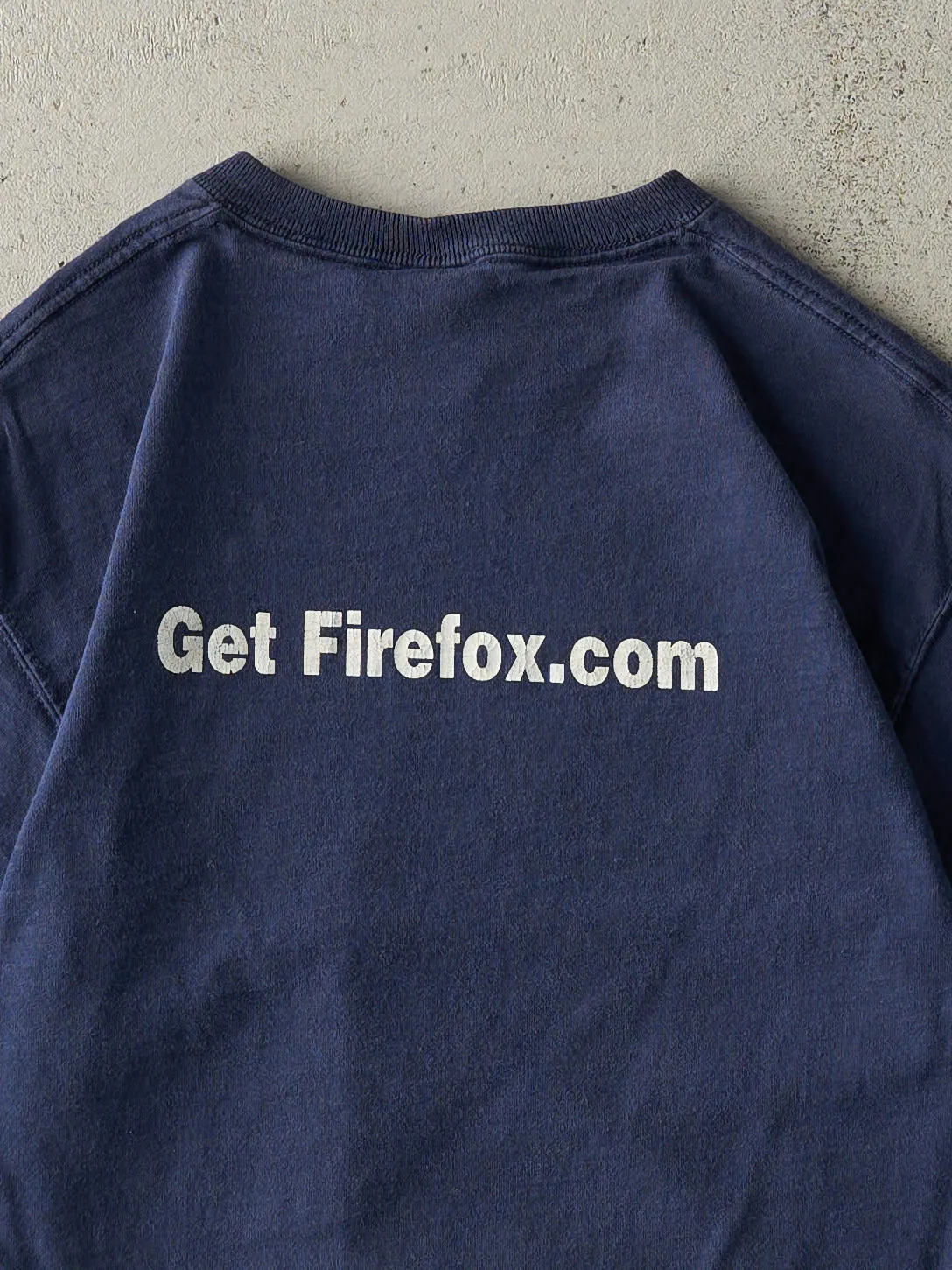 Vintage Y2K Navy Blue Mozilla Firefox Tee (S/M) sold by Rebalance Vintage product image thumbnail 4