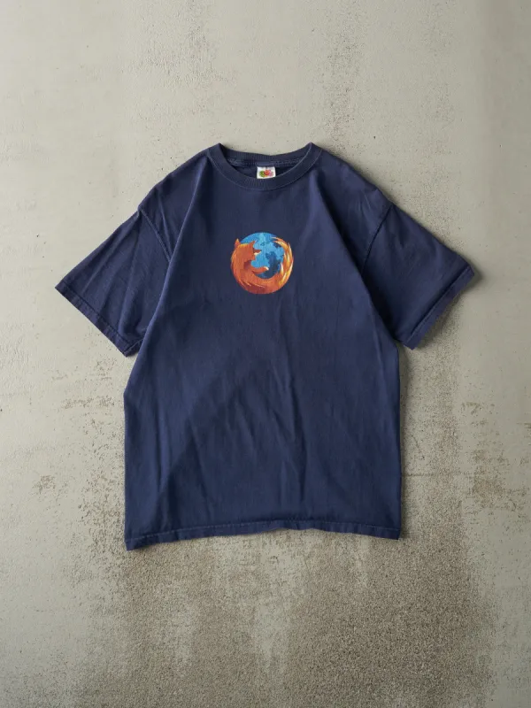 Vintage Y2K Navy Blue Mozilla Firefox Tee (S/M) sold by Rebalance Vintage