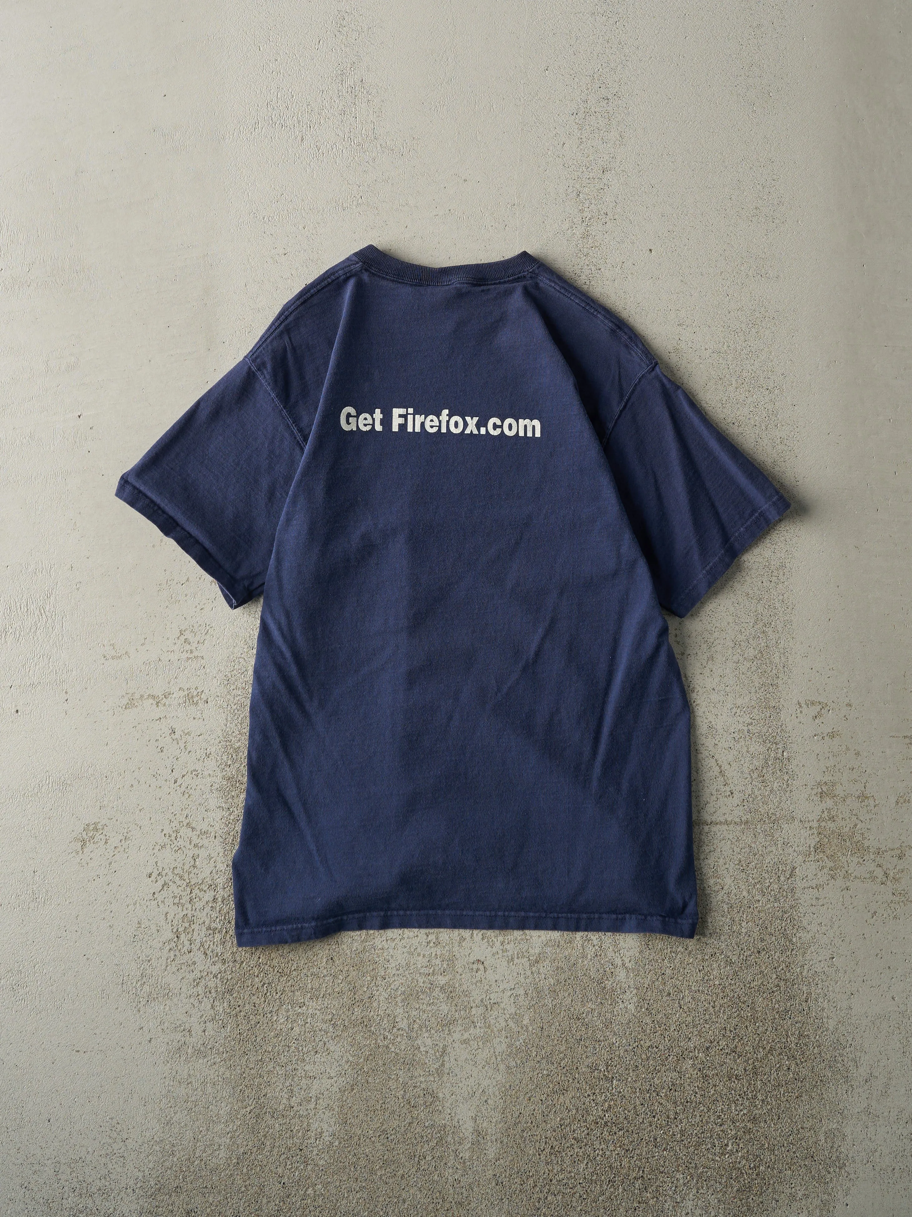 Vintage Y2K Navy Blue Mozilla Firefox Tee (S/M) sold by Rebalance Vintage product image thumbnail 2