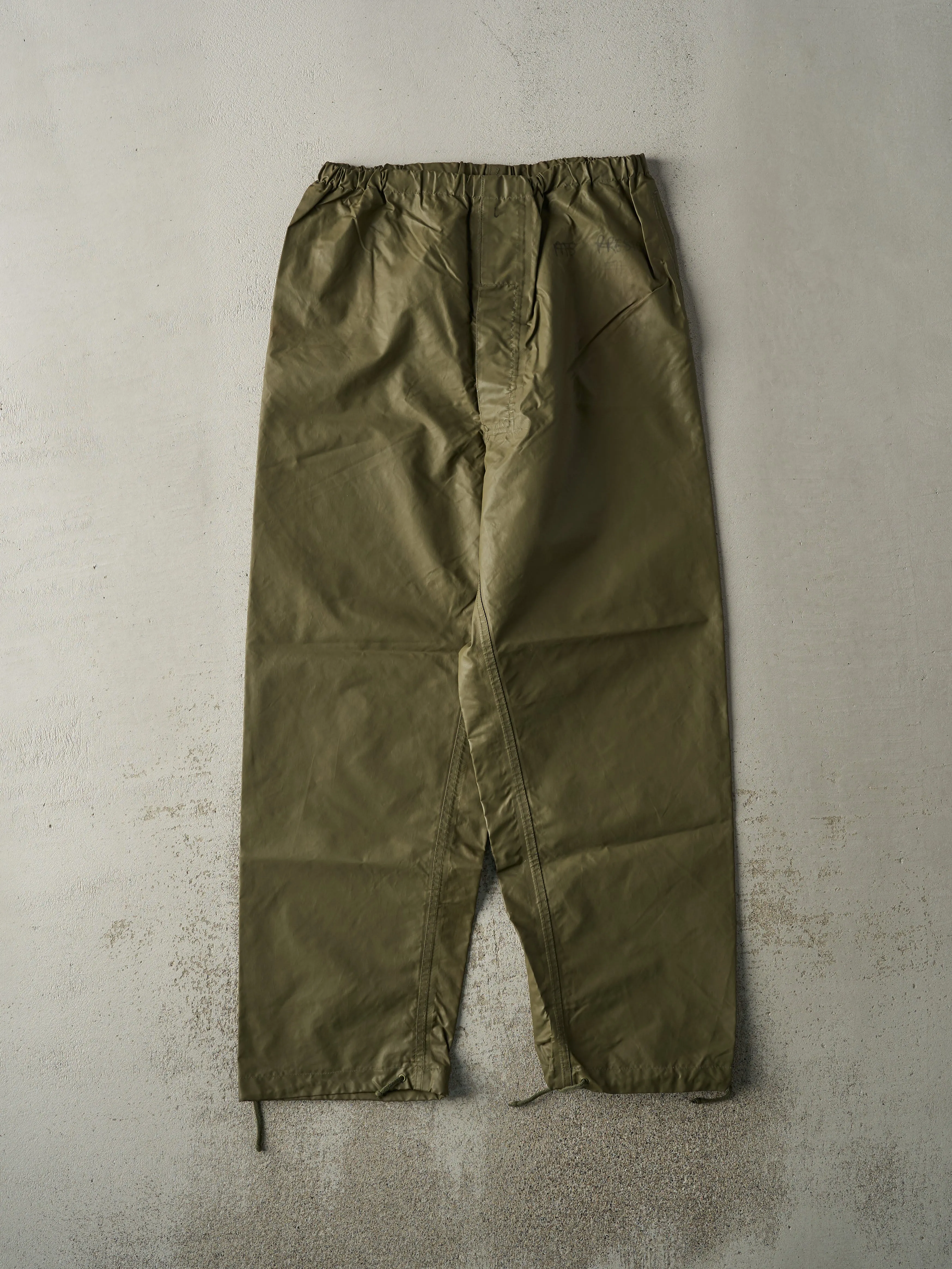 Vintage 90s Olive Green Army Rain Pants (31x29) sold by Rebalance Vintage