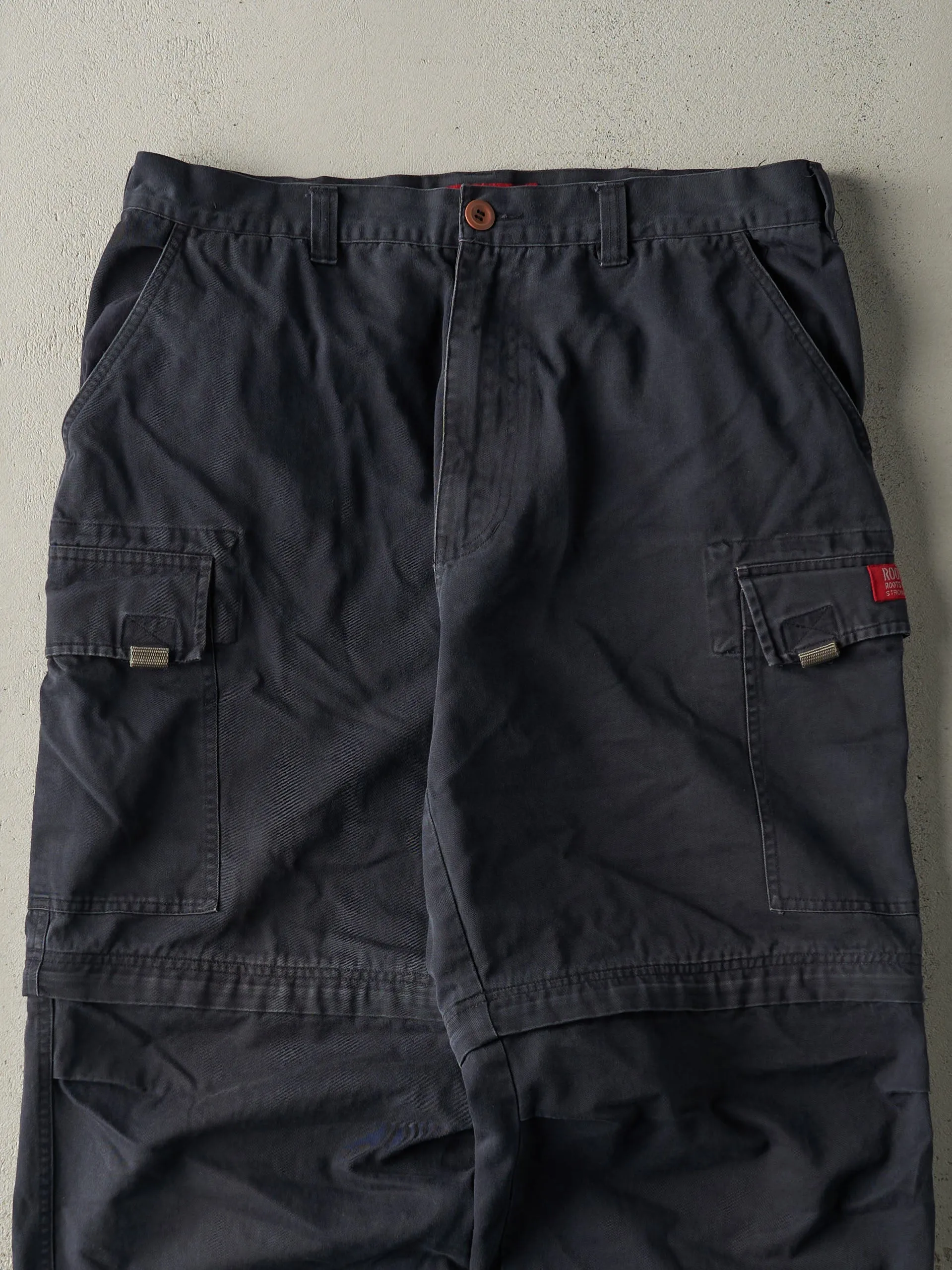 Vintage 90s Navy Blue Roots Jeans Zip Off Cargo Pants (36x31.5) sold by Rebalance Vintage product image thumbnail 3
