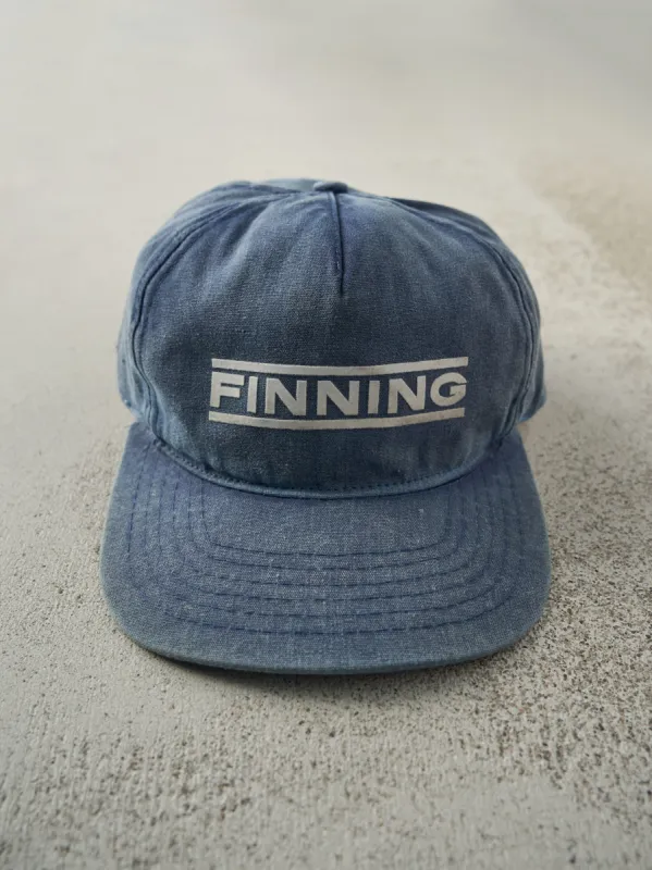 Vintage 90s Blue Finning Snapback Hat sold by Rebalance Vintage