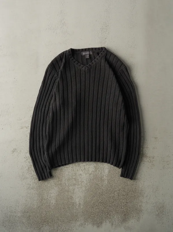 Vintage Y2K Faded Black Chunky Knit Pullover (L) sold by Rebalance Vintage