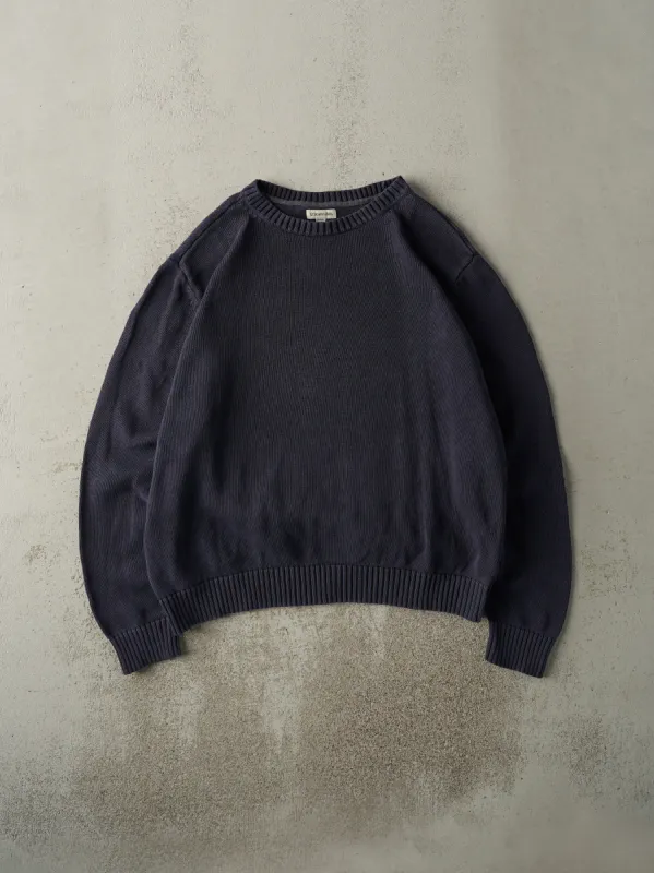 Vintage Y2K Navy Blue Knit Pullover (XL) made by Rebalance Vintage