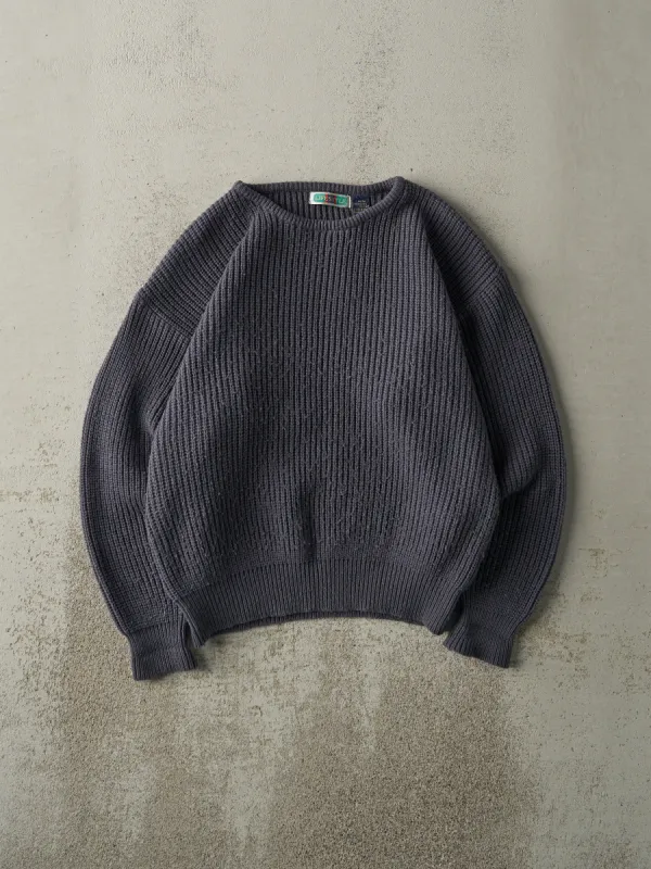Vintage 90s Slate Blue Knit Pullover (M) sold by Rebalance Vintage