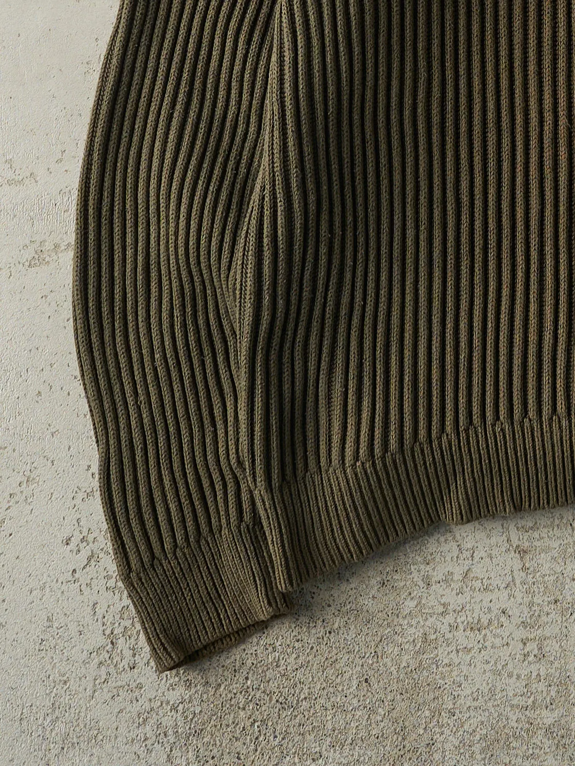 Vintage 90s Green Quarter Button Textrured Knit (L) sold by Rebalance Vintage product image thumbnail 3