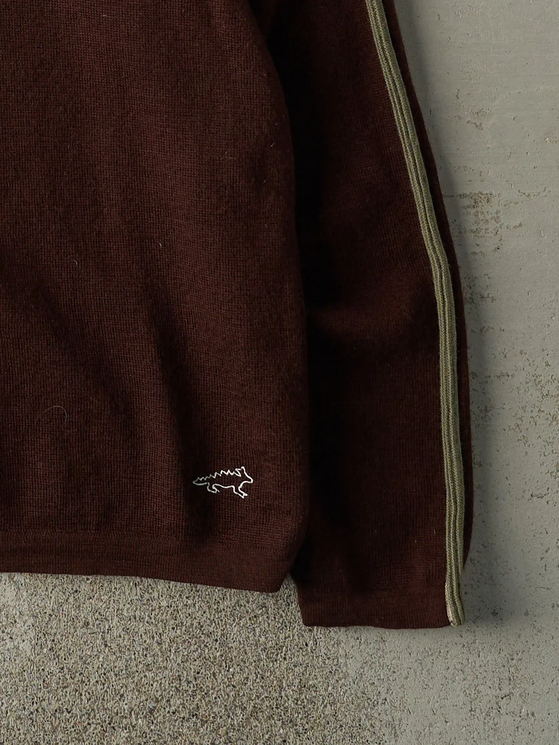 Vintage Y2K Burgundy Striped Knit Pullover (L) sold by Rebalance Vintage product image thumbnail 3