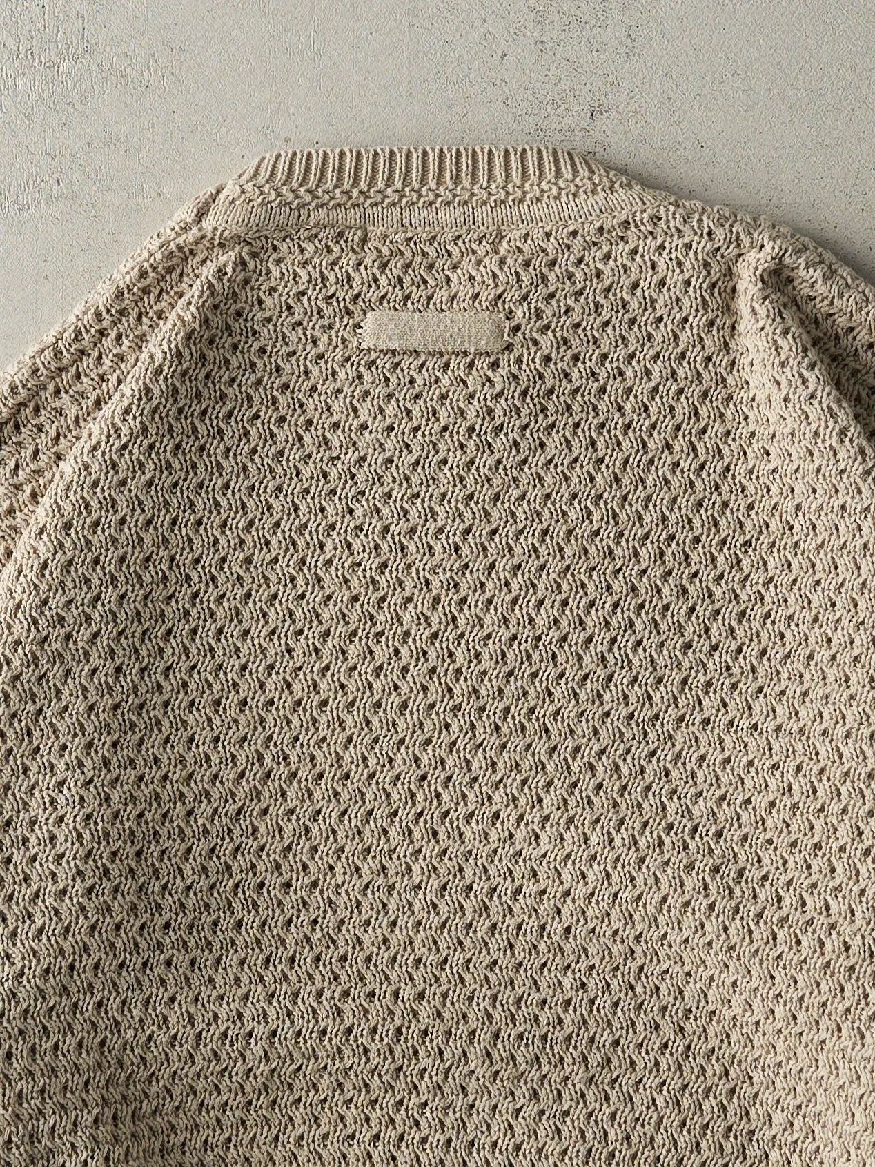 Vintage Y2K Beige Weave Patterned Knit Pullover (XL) sold by Rebalance Vintage product image thumbnail 5