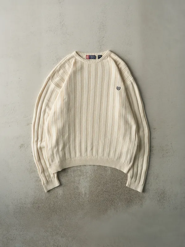 Vintage 90s Beige Embroidered Chaps Knit Pullover (XXL) sold by Rebalance Vintage